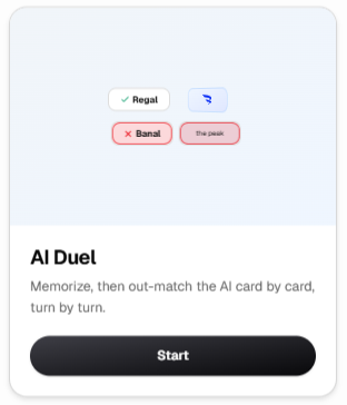 AI Duel 모드 화면